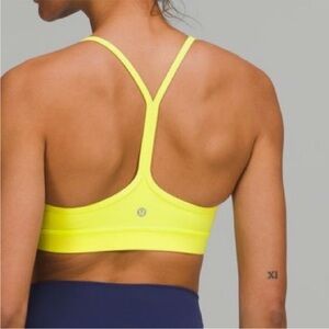 Lululemon Neon Yellow Flow Y Yoga Size 6 Sports Bra